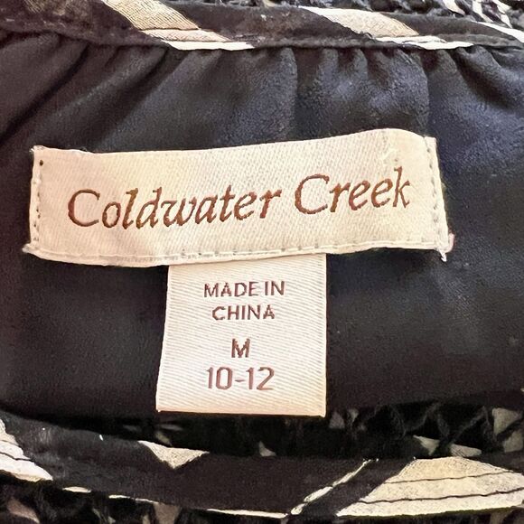 Coldwater Creek Tunic Top Size M (10-12) Sheer With Lining Lacework Neckline - Picture 7 of 10